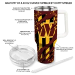 personalized washington commanders claw cut burgundy black curved tumbler best selling.webp