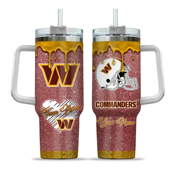personalized washington commanders heart helmet motif burgundy curved tumbler best selling.webp