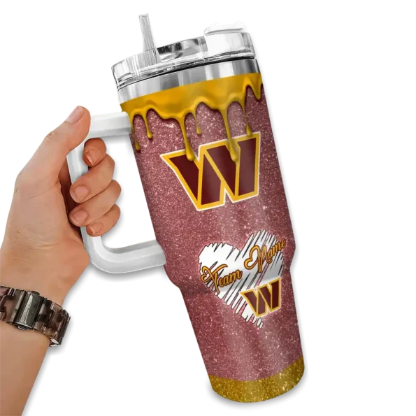 personalized washington commanders heart helmet motif burgundy curved tumbler fashion forward.webp