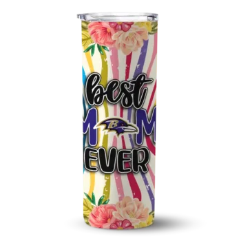 Baltimore Ravens Flower Cluster Skinny Tumbler