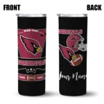 custom arizona cardinals helmet belt red black skinny tumbler best selling.webp