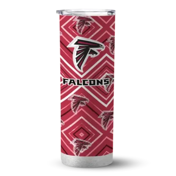 Custom Atlanta Falcons Zipper Leopard Red Skinny Tumbler