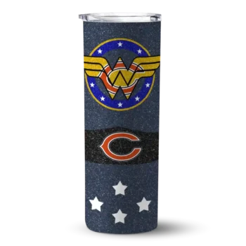 Custom Chicago Bears Star Cluster Blue Skinny Tumbler