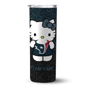 Houston Texans Skinny Tumbler - Custom Hello Kitty Blue Black