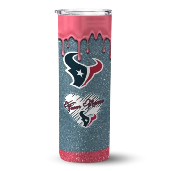 Houston Texans Skinny Tumbler - Custom Pixel Fade Blue