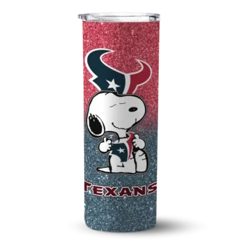Houston Texans Skinny Tumbler - Custom Snoopy Attitude Blue