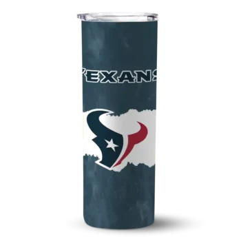 Houston Texans Skinny Tumbler - Custom Torn Band Blue White