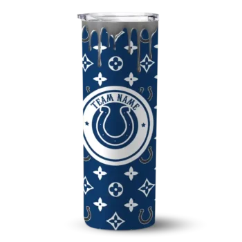 Indianapolis Colts Skinny Tumbler - Custom Camo Streak Blue