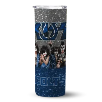 Indianapolis Colts Skinny Tumbler - Custom Kiss Band White