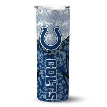Indianapolis Colts Skinny Tumbler - Custom Spiral Burst Print Blue