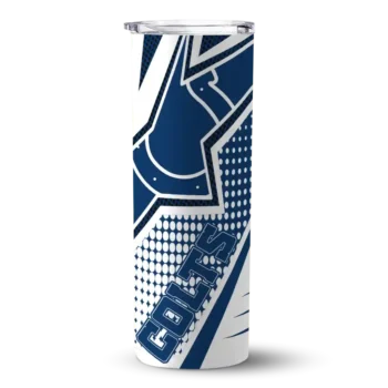 Indianapolis Colts Skinny Tumbler - Custom Web Stripes Blue White