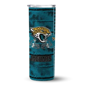 Jacksonville Jaguars Skinny Tumbler - Custom Chevron Patch Teal