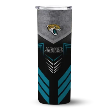 Jacksonville Jaguars Skinny Tumbler - Custom Hexagon Honeycomb Teal Black