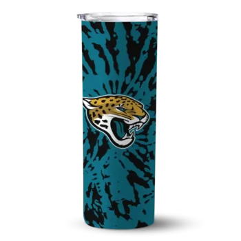 Jacksonville Jaguars Skinny Tumbler - Custom Metallic Grid Teal