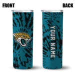 custom-jacksonville-jaguars-metallic-grid-teal-skinny-tumbler-best-selling.webp