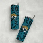 custom-jacksonville-jaguars-metallic-grid-teal-skinny-tumbler-best-selling.webp