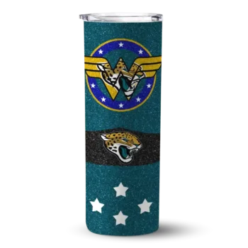 Jacksonville Jaguars Skinny Tumbler - Custom Star Cluster Teal