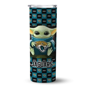 Jacksonville Jaguars Skinny Tumbler - Custom Yoda Cozy Teal Black