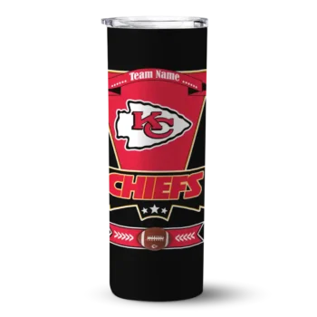 Kansas City Chiefs Skinny Tumbler - Custom Helmet Belt Red Black