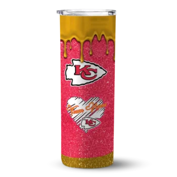 Kansas City Chiefs Skinny Tumbler - Custom Pixel Fade Red