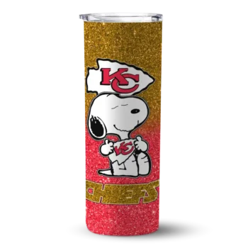 Kansas City Chiefs Skinny Tumbler - Custom Snoopy Attitude Red