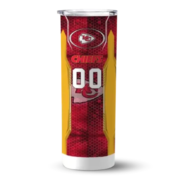Kansas City Chiefs Skinny Tumbler - Custom Stacked Diamond Red