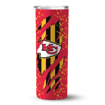 Kansas City Chiefs Skinny Tumbler - Custom Star Pop Red Black
