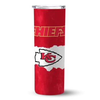 Kansas City Chiefs Skinny Tumbler - Custom Torn Band Red White