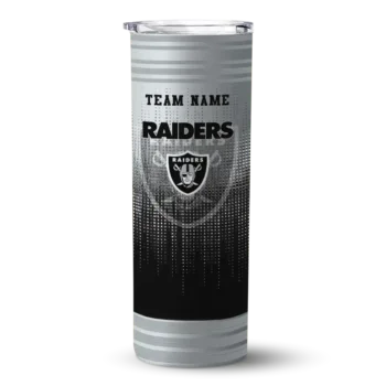 Las Vegas Raiders Skinny Tumbler - Custom Swirl Texture Black