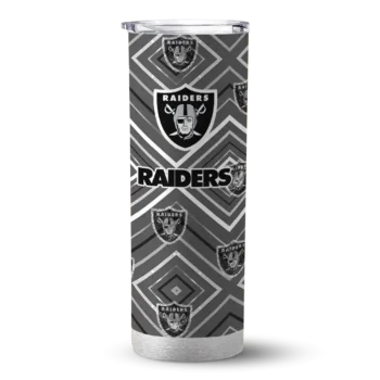Las Vegas Raiders Skinny Tumbler - Custom Zipper Leopard Black