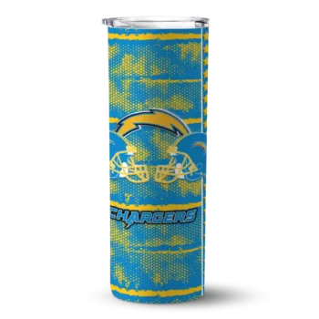 Los Angeles Chargers Skinny Tumbler - Custom Chevron Patch Blue