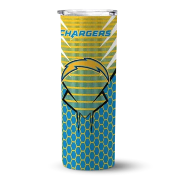 Los Angeles Chargers Skinny Tumbler - Custom Chevron Stripes Blue