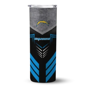 Los Angeles Chargers Skinny Tumbler - Custom Hexagon Honeycomb Blue Black