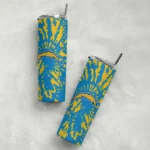 custom-los-angeles-chargers-metallic-grid-blue-skinny-tumbler-best-selling.webp