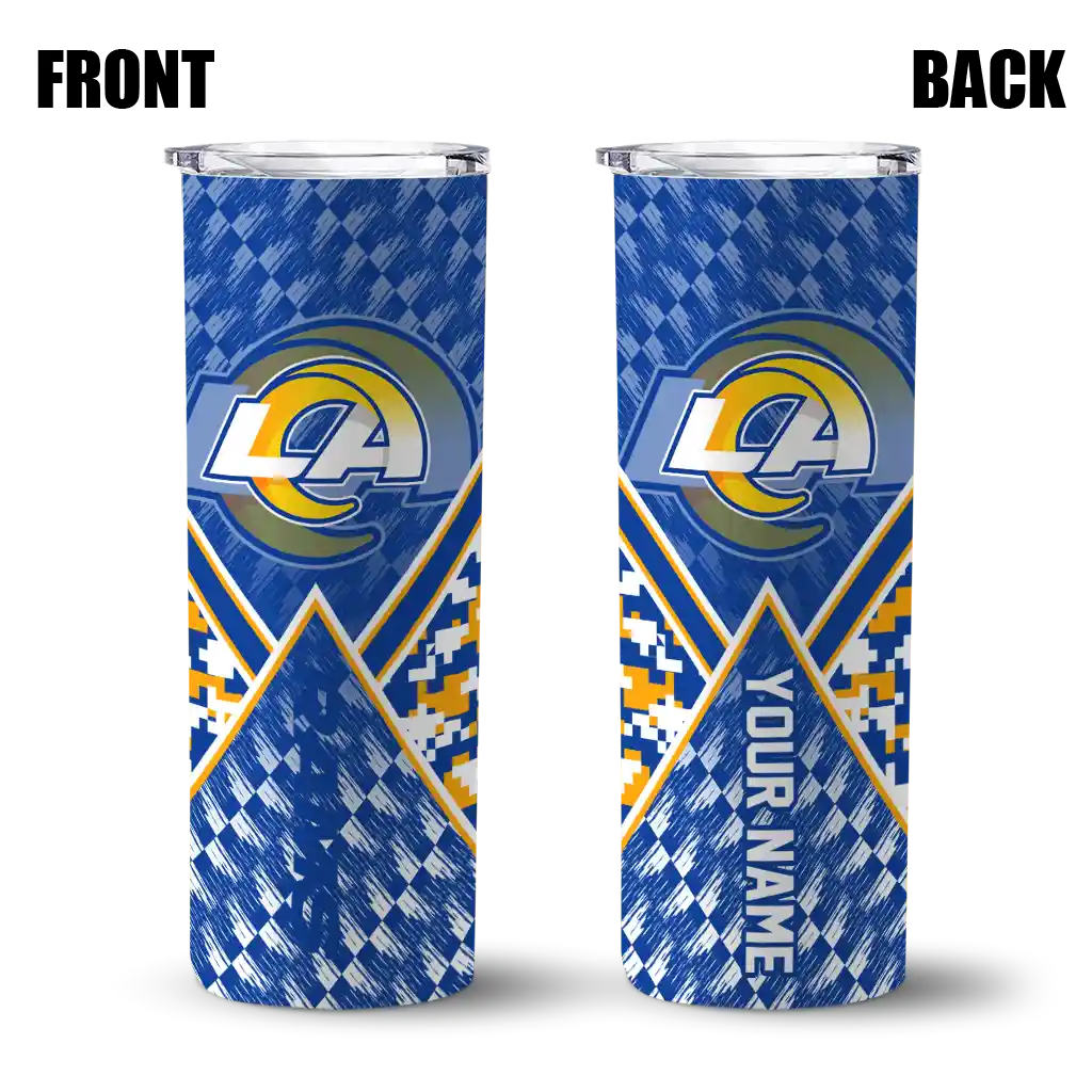 custom-los-angeles-rams-monogram-burst-blue-white-skinny-tumbler-fashion-forward.webp