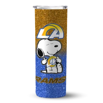 Los Angeles Rams Skinny Tumbler - Custom Snoopy Attitude Blue