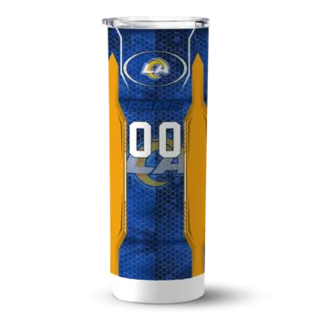Los Angeles Rams Skinny Tumbler - Custom Stacked Diamond Blue