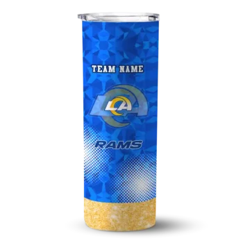 Los Angeles Rams Skinny Tumbler - Custom Starburst Tiles Blue