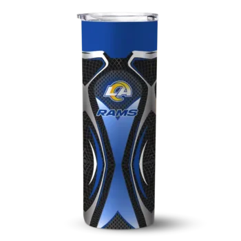 Los Angeles Rams Skinny Tumbler - Custom Superman Emblem Blue Black