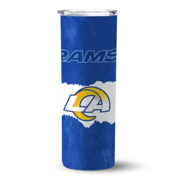 Los Angeles Rams Skinny Tumbler - Custom Torn Band Blue White
