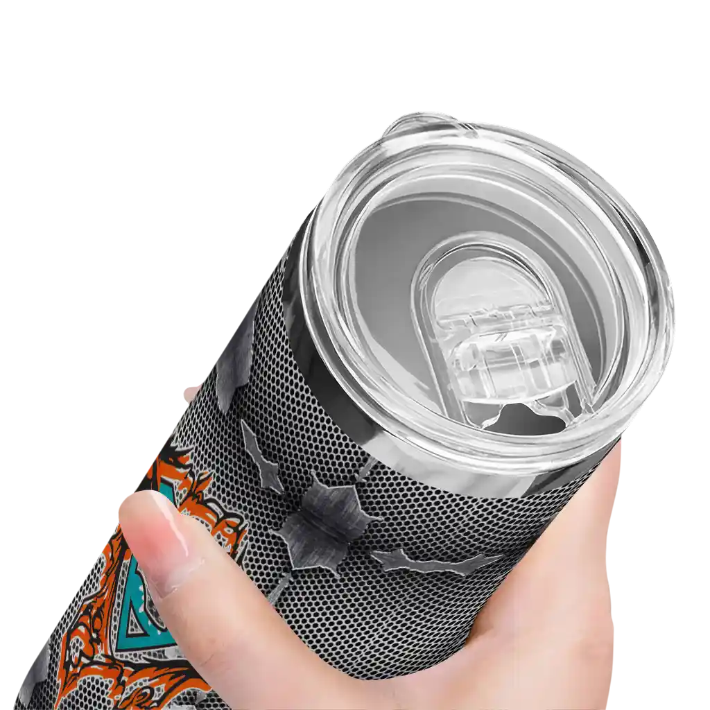 custom-miami-dolphins-chevron-v-aqua-gray-skinny-tumbler-high-quality.webp