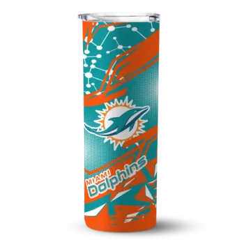 Miami Dolphins Skinny Tumbler - Custom Helmet Clash Aqua