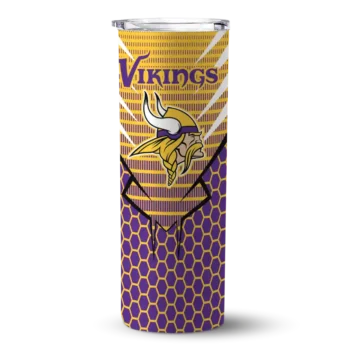 Minnesota Vikings Skinny Tumbler - Custom Chevron Stripes Purple