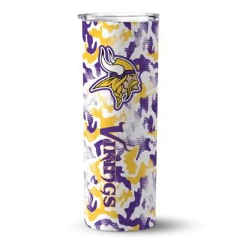 Minnesota Vikings Skinny Tumbler - Custom Claw Marks Purple White
