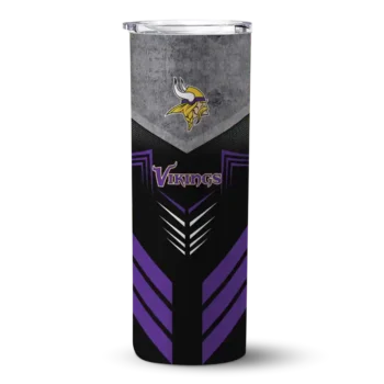 Minnesota Vikings Skinny Tumbler - Custom Hexagon Honeycomb Purple Black