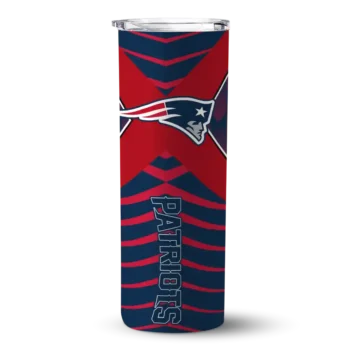 New England Patriots Skinny Tumbler - Custom Camo Texture Blue