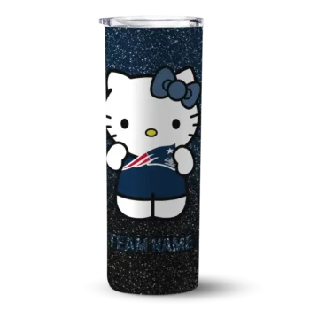 New England Patriots Skinny Tumbler - Custom Hello Kitty Blue Black