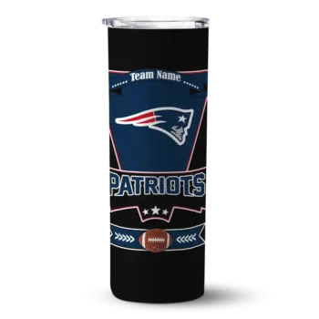 New England Patriots Skinny Tumbler - Custom Helmet Belt Blue Black