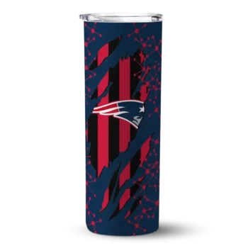 New England Patriots Skinny Tumbler - Custom Star Pop Blue Black