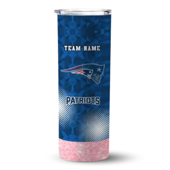 New England Patriots Skinny Tumbler - Custom Starburst Tiles Blue